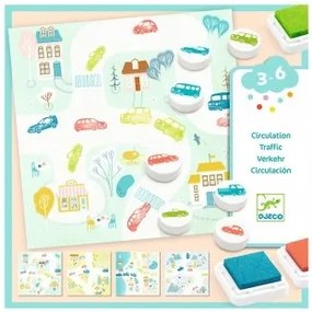 Djeco - Комплект направи картини с печати traffic DJ09952