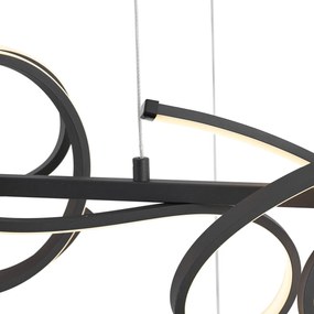 Дизайнерска висяща лампа черна правоъгълна с 3-степенно димиране - Krisscross