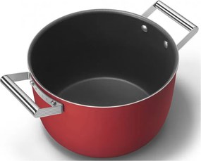 Тенджера SMEG CKFC2611RDM, 7.7 л, Ø26 см, Тефлоново покритие, До 250°C, Индукция, Червен