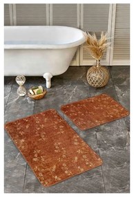 Кафяви кадифени килими за баня в комплект от 2 бр. 60x100 cm – Mila Home