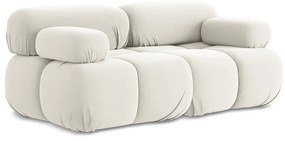 Бял кадифен модулен диван 190 cm Lokua – Makamii