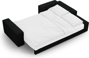 Черен разтегателен ъглов диван от букле (десен ъгъл) Jodie – Micadoni Home