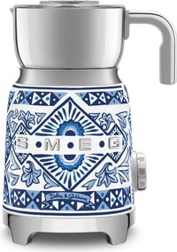 Уред за разпенване на мляко Smeg Dolce & Gabbana MFF01DGBEU, 500 W, 600 мл, Автоматично изключване, Без BPA, Средиземноморско синьо