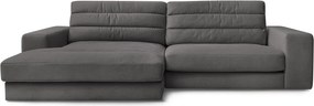 Антрацитен кадифен ъглов диван (ляв ъгъл) Sierra – Bobochic Paris