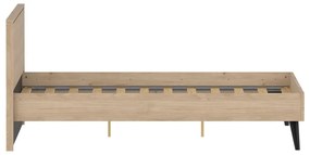 Двойно легло от дъбов декор с включена подматрачна рамка в естествен цвят 180x200 cm Ry – Tvilum