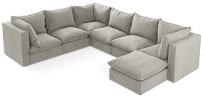 Светлосив ъглов диван (ляв ъгъл/U форма) Manao – Makamii