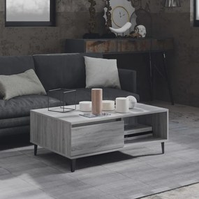 813174 vidaXL Кафе маса, сив сонома, 90x60x35 см, инженерно дърво