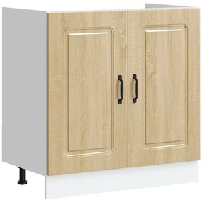 853450 vidaXL Шкаф за мивка, Kalmar, дъб сонома, 80x46x81,5см инженерно дърво