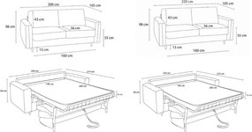 Оранжев диван за ежедневно спане/сгъваем 220 cm Cocoone – Bobochic Paris