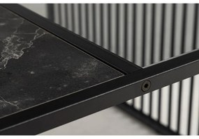 Черна масичка за кафе със стъклен плот 80x80 cm Strington - Actona