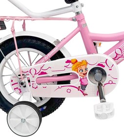 Детски велосипед с помощни колела, водеща щанга, кошница и звънец 12 – за деца на възраст от 2,5 до 4 години