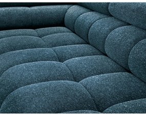 Син сгъваем/с място за съхранение ъглов диван от прежда с примки от букле (десен ъгъл/L форма) Ferucce – ELTAP