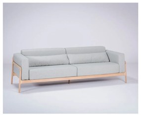 Синьо-сив диван с конструкция от дъбова дървесина , 240 cm Fawn - Gazzda