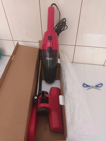 Втора ръка: Прахосмукачка вертикална Rosberg R51001A, 600W, 800 ml, HEPA филтър, Използване като ръчна, Червен
