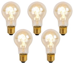 Комплект от 5 LED спирални крушки E27 A60 Goldline 2W 150lm 2200K
