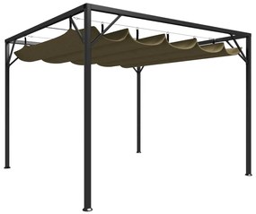 Sonata Градинска шатра с прибиращ се покрив, 3x3 м, таупе, 180 г/м²