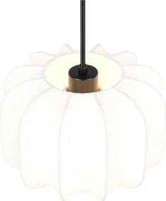 Бяло метално висящо осветително тяло с текстилен абажур ø 25 cm Madleine – Reality