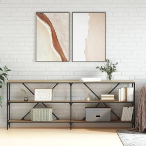 832859 vidaXL Конзолна маса дъб сонома 200x30x75 см инженерно дърво и желязо