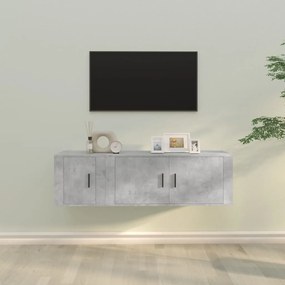 3188426 vidaXL Комплект ТВ шкафове от 2 части, бетонно сив, инженерно дърво