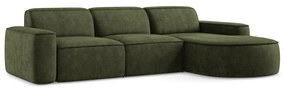 Зелен шенилов ъглов диван (десен ъгъл) Omao – Makamii
