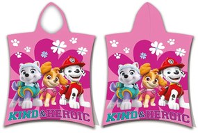 Розово детско пончо от хавлиена материя Paw Patrol - Jerry Fabrics