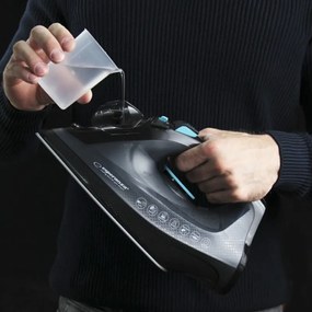 Безкабелна ютия Esperanza EHI010, 2600W, Керамична плоча, 300 мл, Сухо+пара, Самопочистване, Вертикално гладене, Черен