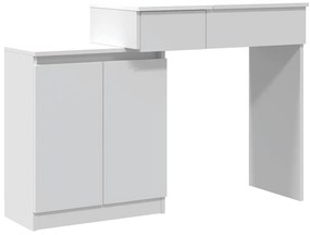 848227 vidaXL Тоалетка с LED, бяла, 115x37x110,5 см