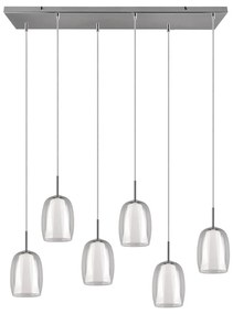 Висяща лампа със стъклен абажур в сребристо Barret - Trio Select