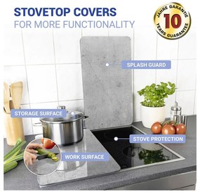 Комплект от 2 сиви стъклени капака за печка Universal - Wenko