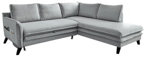 Светлосив ъглов разтегателен диван десен ъгъл Charming Charlie - Miuform