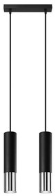 Sollux SL.0941 - Висящ полилей LOOPEZ 2xGU10/40W/230V черен/хром