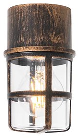 Таванна и стенна лампа антично злато IP54 - Kiki