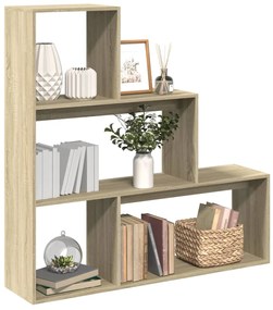 857987 vidaXL Разделител за стая / библиотека 3 нива дъб сонома 123x29x123 см