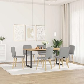 3315576 vidaXL Трапезни столове, 6 бр, облачно сиви, текстил