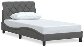 3310581 vidaXL Рамка за легло без матрак, тъмносива, 100x200 см, плат