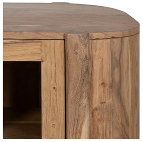 Витрина от масивна акация в естествен цвят 180x80x40 cm Creel – Ixia