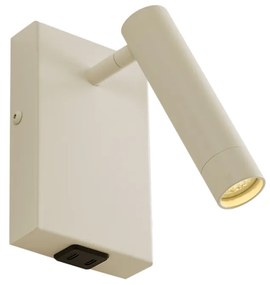 Модерна стенна лампа бежова регулируема с USB-C - Croft