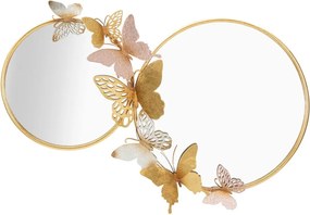 Стенно огледало с декор Farfalle в розово злато, 81 x 52,5 cm - Mauro Ferretti