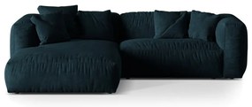 Тъмносин кадифен модулен ъглов диван (ляв ъгъл) Martina – Micadoni