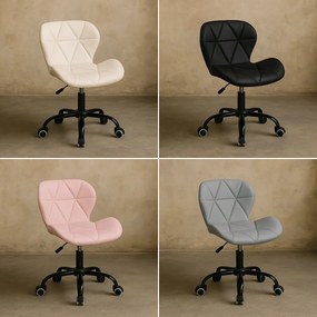 Ергономичен въртящ се офис стол - екокожа Черен