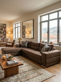 Ъгъл диван Caza-Right-260φ 200β-Chocolate