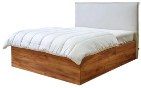Бежово-натурално двойно легло с място за съхранение с решетка 140x190 cm Cara - Bobochic Paris