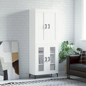 3199617 vidaXL Висок шкаф, бял, 69,5x34x180 см, инженерно дърво