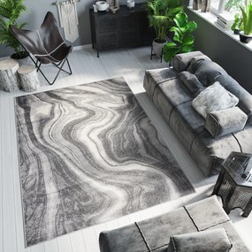 Тъмно сив дизайнерски килим с абстрактен модел Ширина: 80 см | Дължина: 150 см