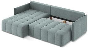 Син разтегателен ъглов диван с място за съхранение (ляв ъгъл) Moku – Makamii