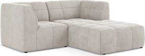 Бежов кадифен ъглов диван (десен ъгъл) Aloha – Makamii