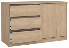 Скрин от дъбов декор с плъзгащи се врати в естествен цвят 119x76x50 cm Naia – Tvilum