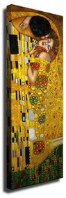 Репродукция върху платно, Густав Климт Целувката, 30 x 80 cm - Wallity