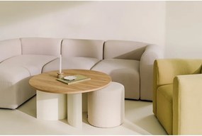 Кремава/в естествен цвят кръгла масичка за кафе с ясенов плот ø 95 cm Gavo – noo.ma