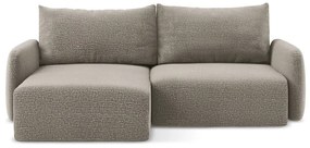 Бежов разтегателен ъглов диван с място за съхранение (ляв ъгъл) Kalena – Makamii